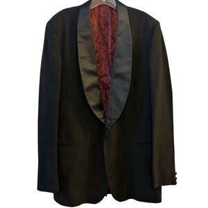 Alexandre Men's Black Tuxedo Jacket Satin Lapel Size L Formal Wear